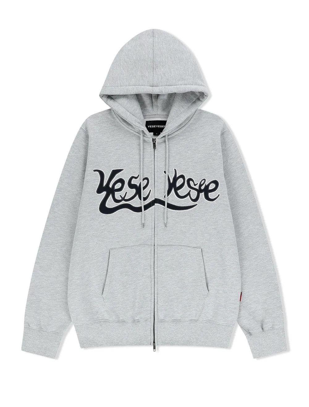 YESEYESEE Y.E.S 스네일 로고 집업 후디 그레이